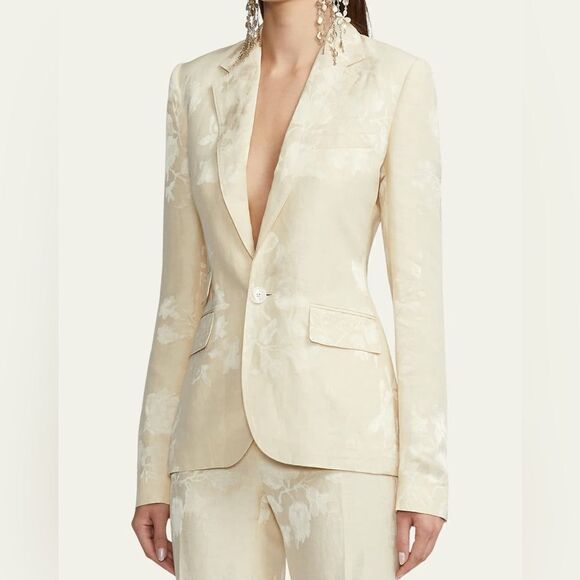Ralph Lauren Resort ‘24 Collection Parker Floral Jacquard Single-Breasted Jacket - Picture 8 of 17